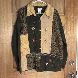 Bobbie Brooks Beige and Black Quilted‎ women’s shirts size 14w